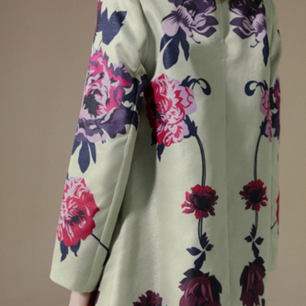 NWT Loose Floral Print Trench Coat Sz. XL